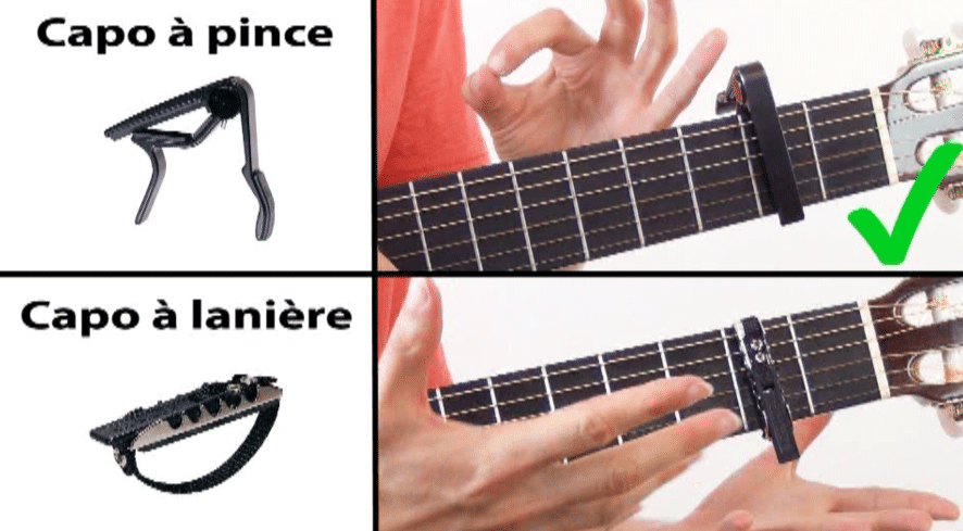 La Guitare en 3 Jours - a quoi sert un capodastre - pince ou lanière